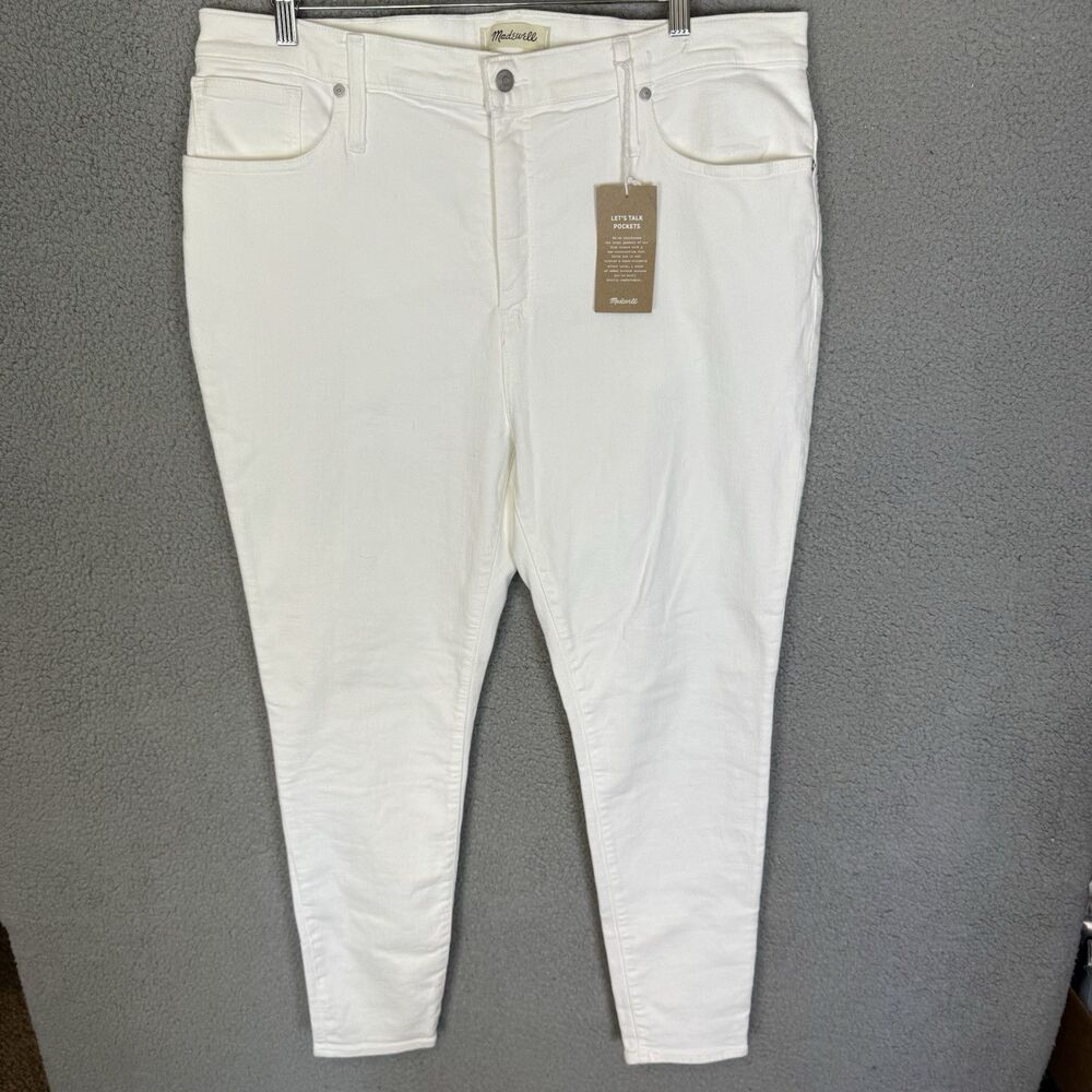Madewell Jeans Womens 35 White Denim 9" High Rise Skinny Cotton NWT